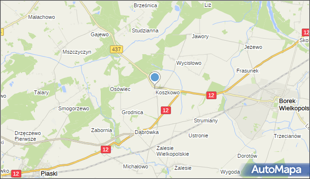 mapa Koszkowo, Koszkowo na mapie Targeo